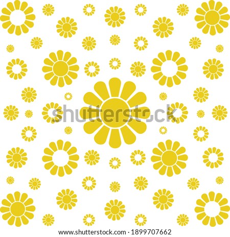 Yellow daisies on white background