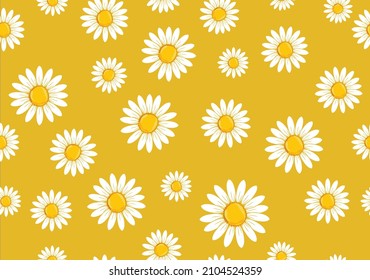 yellow daisy flower vector hand drawn design