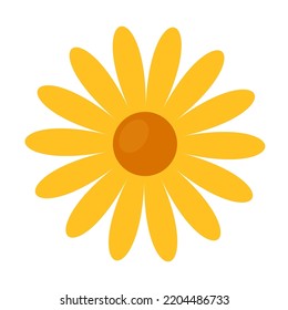 Yellow Daisy Flowers Flat Vector Illustration Stock Vector (Royalty ...