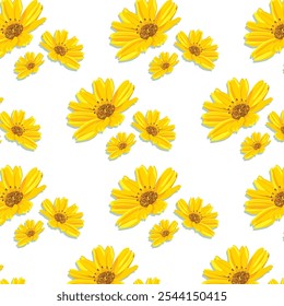 Yellow daisy graphic pattern for wallpaper, interior, home decor