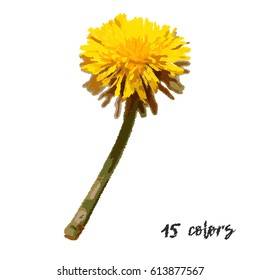 Yellow dandelion. embroidery design for clothing. nature flowers embroidery patch vector decoration. 