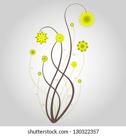 Yellow dandelions. Vector illustration.