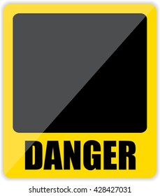 Yellow danger blank caution sign on a white background Sign. Vector
