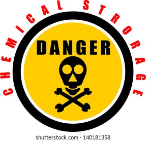Yellow Danger Chemical Storage Sign
