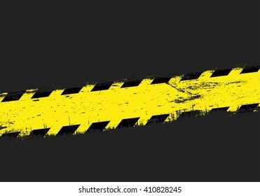 Yellow danger line on dark background. 