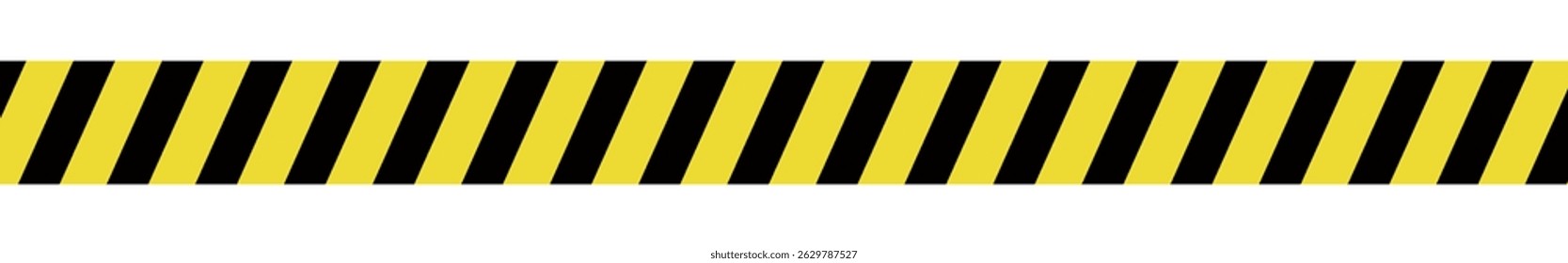 Yellow danger strip with construction warning signs. Safety barrier and hazard tape pattern. Flat vector illustration isolated on white background.