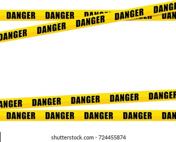 Yellow Danger Tape Ribbon Isolated On Stock Vector (Royalty Free) 724455874