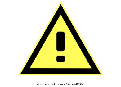 Yellow Danger Triangle Road sign isolated on a white background.