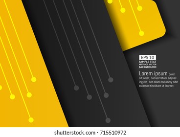 Yellow and dark abstract vector background