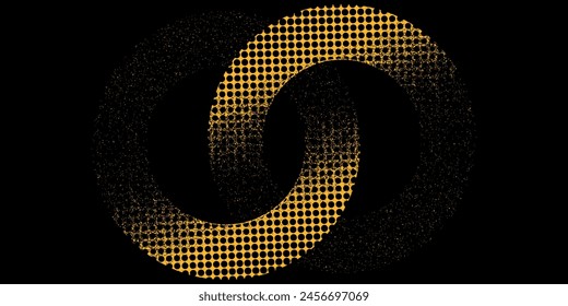 Yellow and dark blue halftone dots gradient grunge texture background color pattern. Vector illustration
