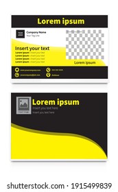 Yellow and Dark Color mix wave design Business Card Template. eps 10 vector 
