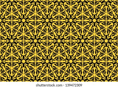 Yellow and dark gray organic pattern.