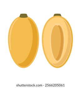 Yellow dates fruit vector illustration with flat style