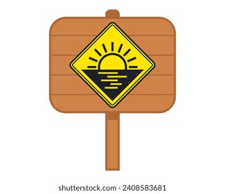 icono del amanecer amarillo. ilustración vectorial plana.