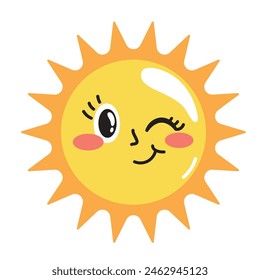 yellow day cute sun isolated design