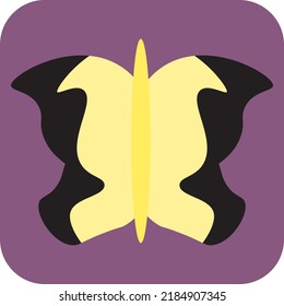 Yellow decorative butterfly, illustration, vector on a white background.