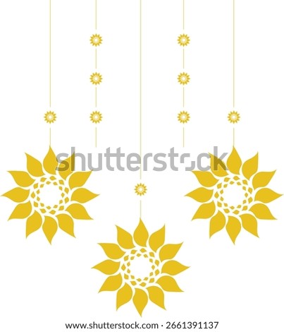 Yellow decorative indian festive element vector design for wishes and celebration