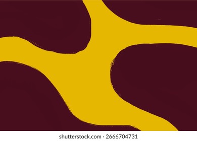 Yellow and deep maroon abstract forms resembling glowing fire sparks.