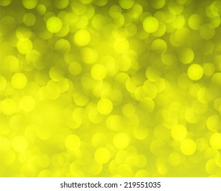 Yellow Defocused Light, Flickering Lights, Vector abstract festive background with bokeh defocused lights. 