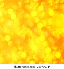 Yellow Defocused Light, Flickering Lights, Vector abstract festive background with bokeh defocused lights.