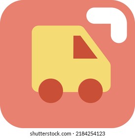 Yellow delivery truck, illustration, vector on a white background.