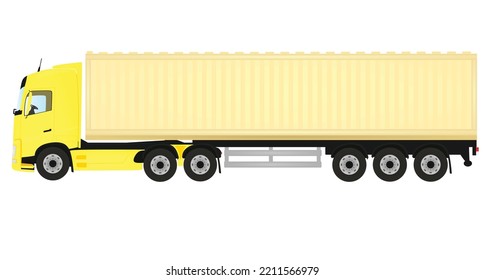 Yellow delivery truck. vector illustration
