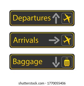 Yellow departure arrivals. Departure arrivals, great design for any purposes. Banner design. Vector illustration.