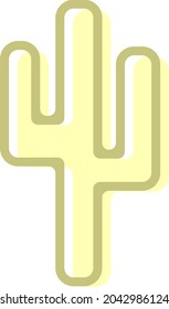 Cactus del desierto amarillo, ilustración, vector, sobre un fondo blanco.