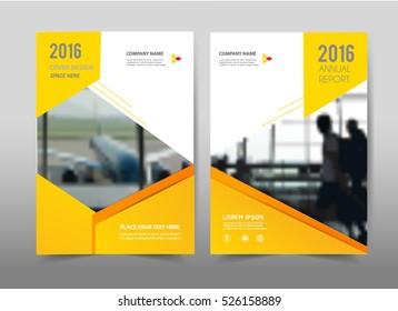 Yellow design on background.Brochure template layout,cover design,annual report,magazine,leaflet,presentation background,flyer design.and booklet in A4 with Vector Illustration.