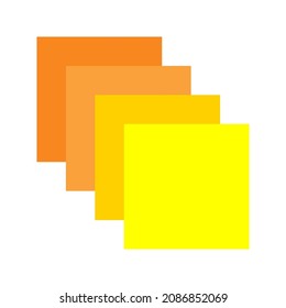 Yellow design palette. Colored squares icons. Hand art. Computer paint. Simple pattern. Vector illustration. Stock image.