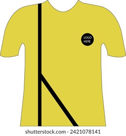 Yellow Designed T-shirt simple vector illustration