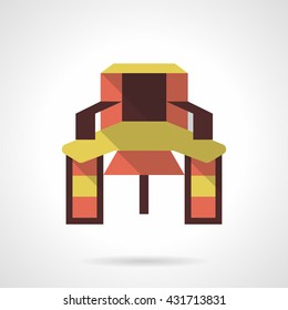 Yellow desk. Furniture and equipment for working at home and office. Management workplace. Flat color style vector icon