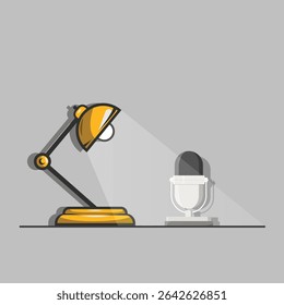 Yellow Desk Lamp Lighting Microphone