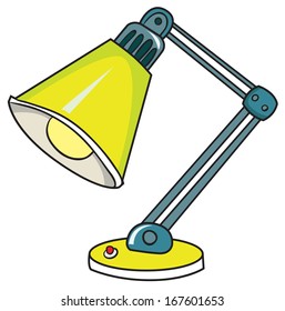 luz de escritorio amarilla, ilustración vectorial sobre fondo blanco
