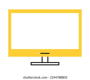 Yellow Desktop Computer Tech Device Icon