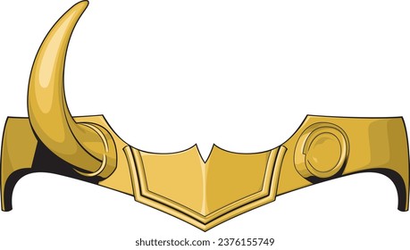 yellow devil crown vector cartoon