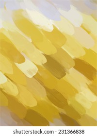 Yellow diagonal brush stroke paint. Abstract illustration.