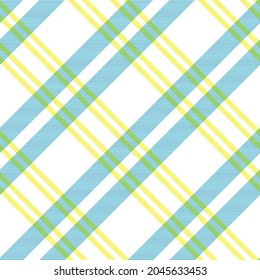 Yellow Diagonal Plaid Tartan textured Seamless pattern design suitable for fashion textiles and graphics