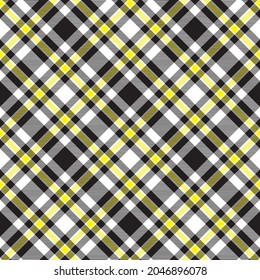 Yellow Diagonal Plaid Tartan textured Seamless pattern design suitable for fashion textiles and graphics