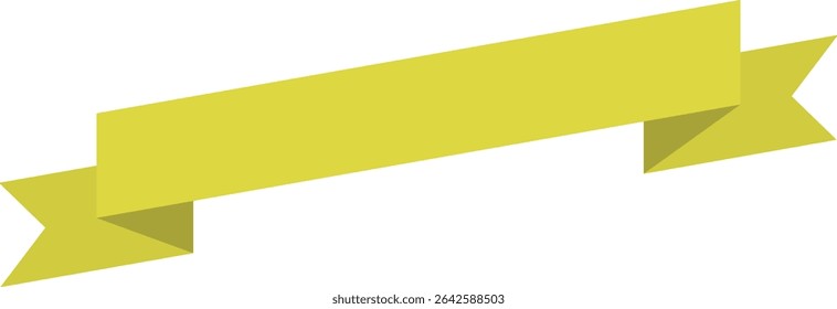 Yellow Diagonal Ribbon Frame Illustration