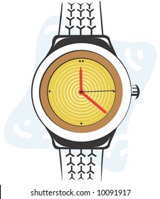  yellow dial wrist watch	