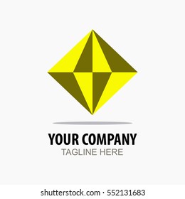 Yellow diamond abstract logo template elements