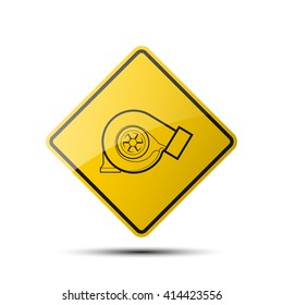 yellow diamond empty road sign with a black border on white background. Vector Illustration