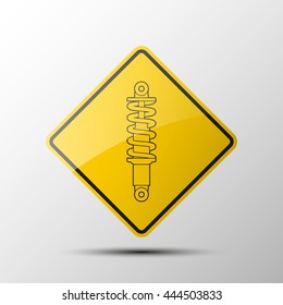 yellow diamond empty road sign with a black border on white background. Vector Illustration