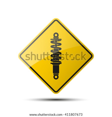 yellow diamond empty road sign with a black border on white background. Vector Illustration Stock photo © 