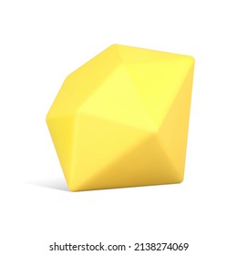 Icono de diamante amarillo Icono 3d Ilustración vectorial isométrica. Gema brillante joyería perfecto diamante de lujo aislado en blanco. El tesoro espumoso es una piedra de cristal. Caro regalo de belleza de joyas grandes