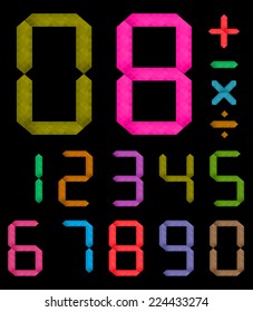 yellow diamond numbers set. 