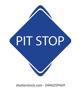 yellow diamond road sign with a black border and an image pit stop, sticker on white background. Vector Illustration
