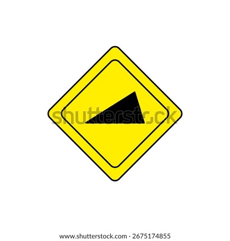 Yellow diamond traffic sign featuring a merging intersection symbol, warning drivers of vehicles entering from the side