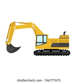 yellow digger flat design